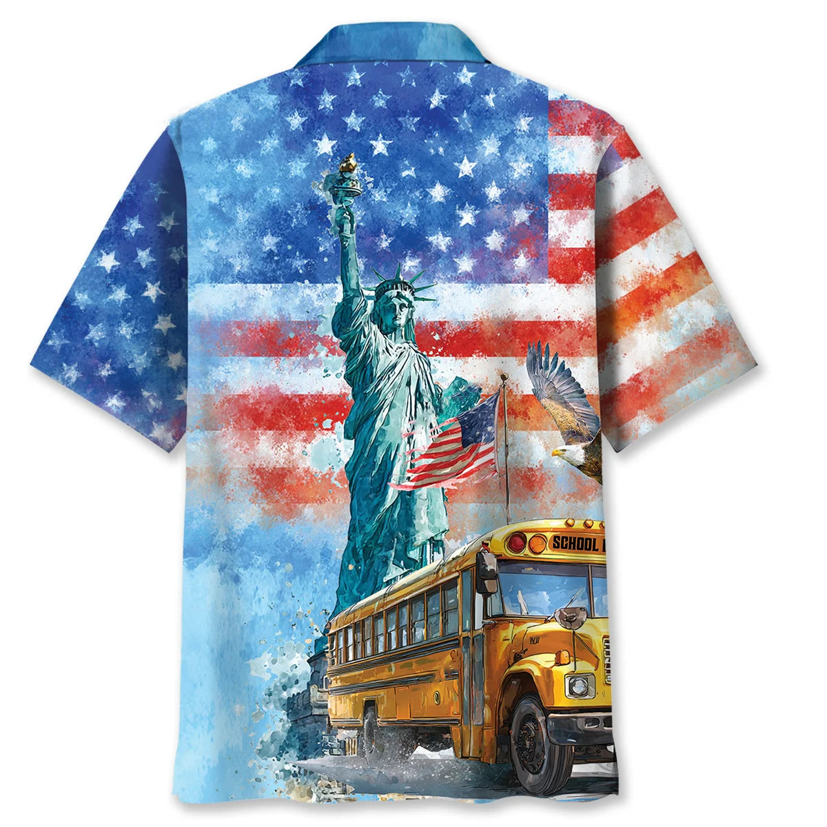 American School Bus Hawaiian Shirt