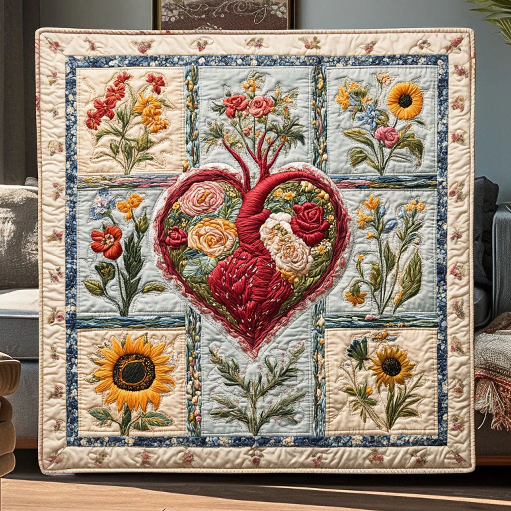 Aurora Heart Quilt Blanket