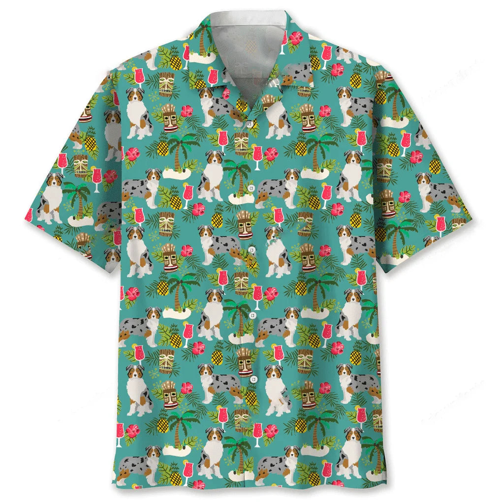 Australian Shepherd Hawaiian Beach Hawaiian Shirt