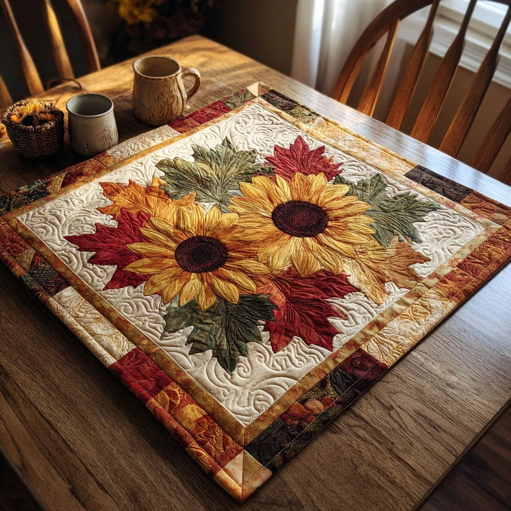 Autumn Rays Quilted Table Topper
