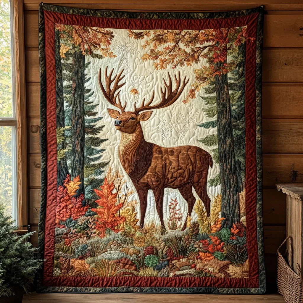 Autumn Stag Quilt Blanket