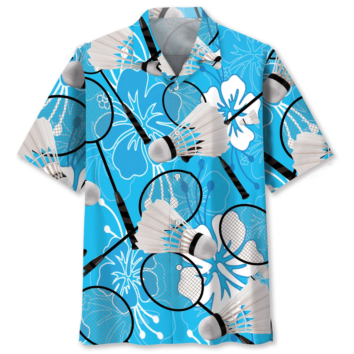 Badminton Tropical Blue Hawaiian Shirt