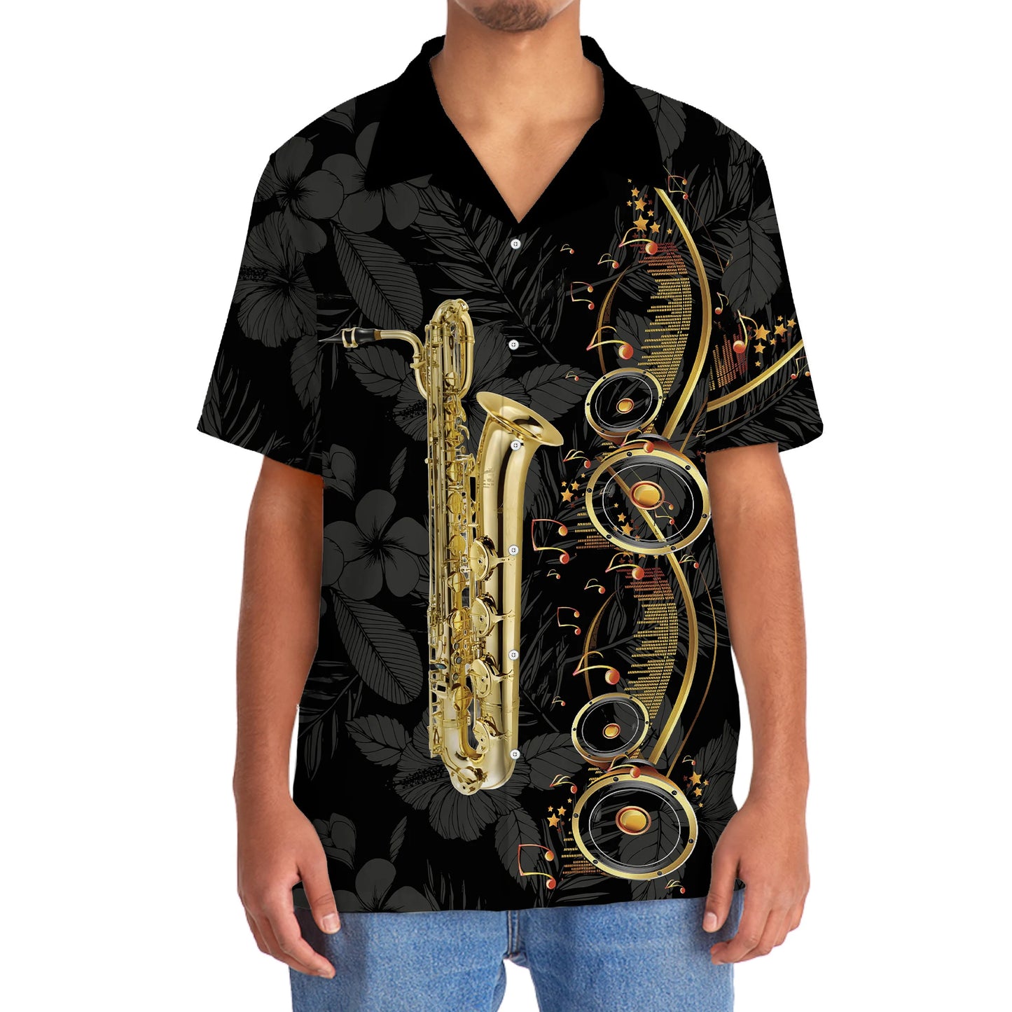 Baritone Black Music Hawaiian Shirt