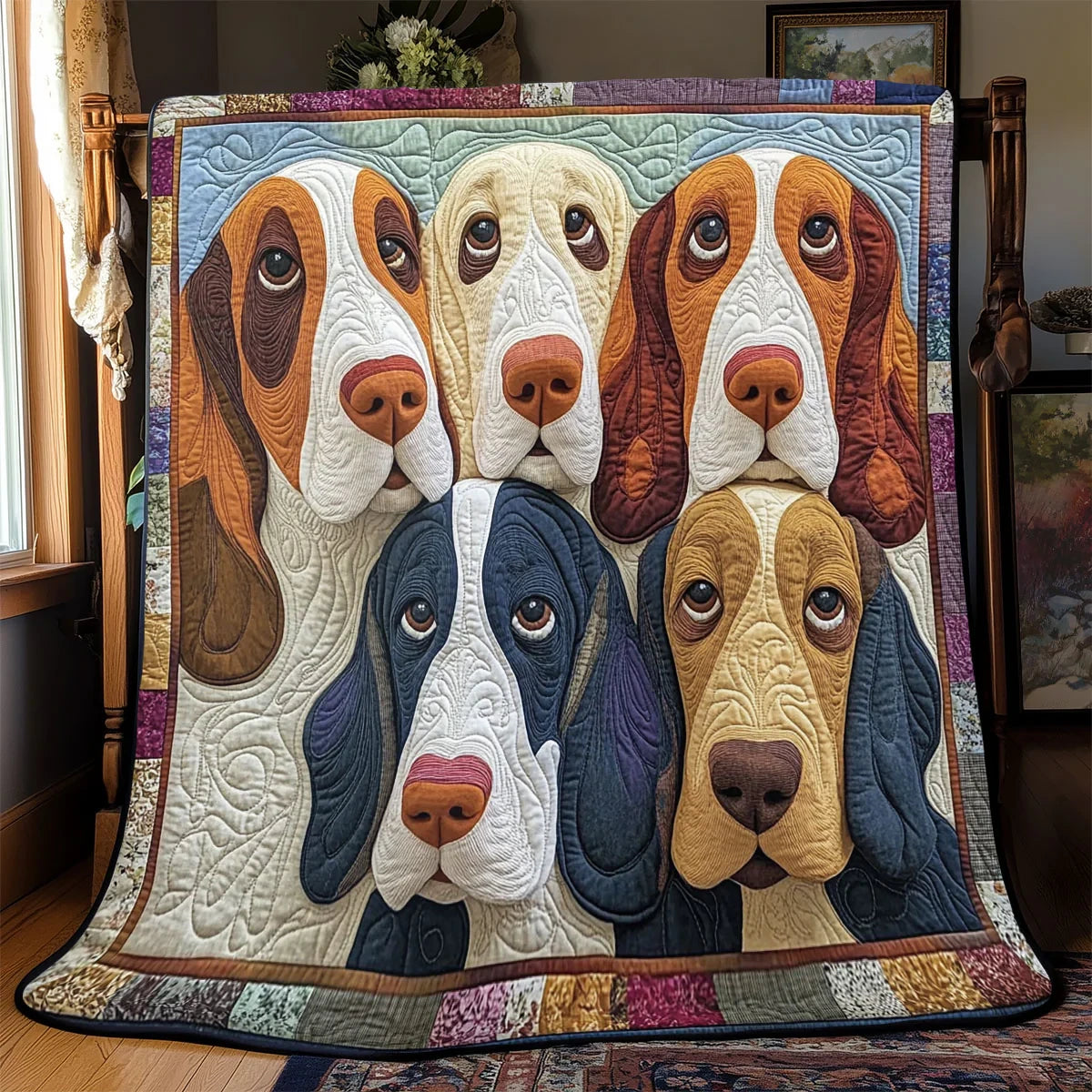 Basset Chorus Quilt Blanket