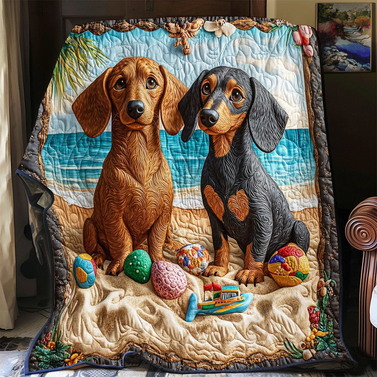 Beach Barkers Quilt Blanket