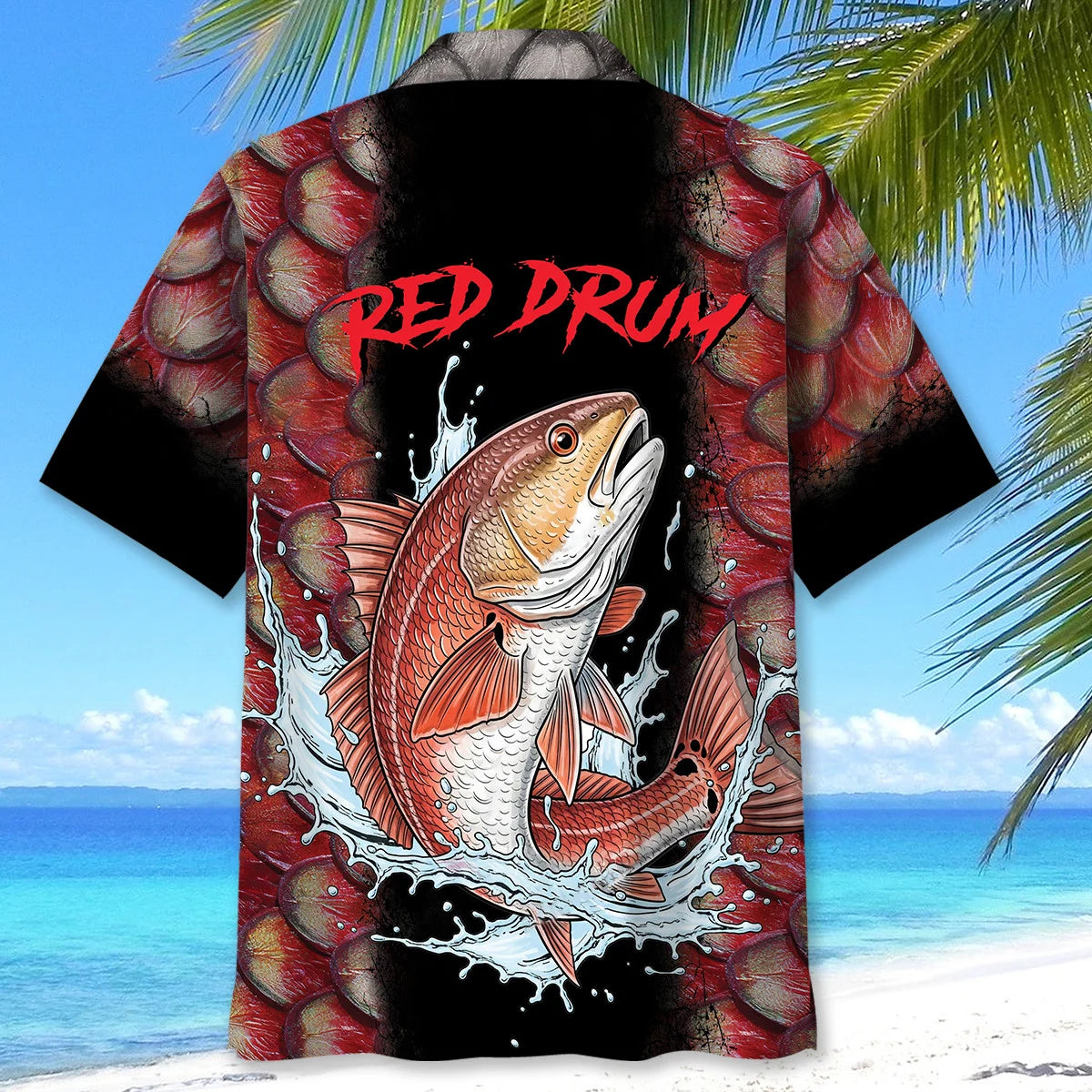 Big Redfish on Tiny Lure Hawaiian Shirt