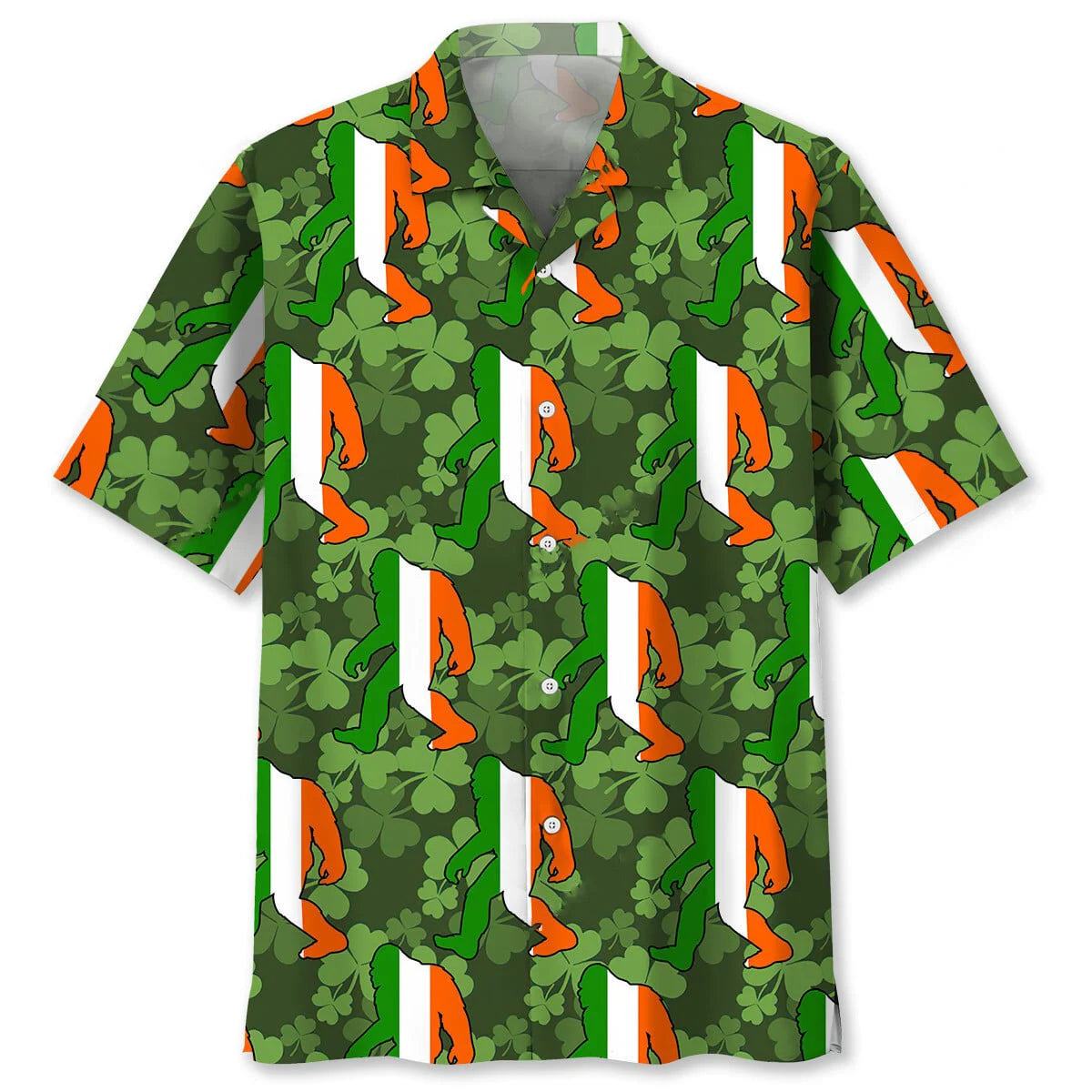 Bigfoot Green Irish St Patrick Day Hawaiian Shirt