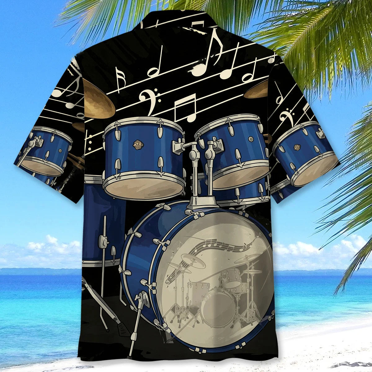 Black Blue Drum Hawaiian Shirt
