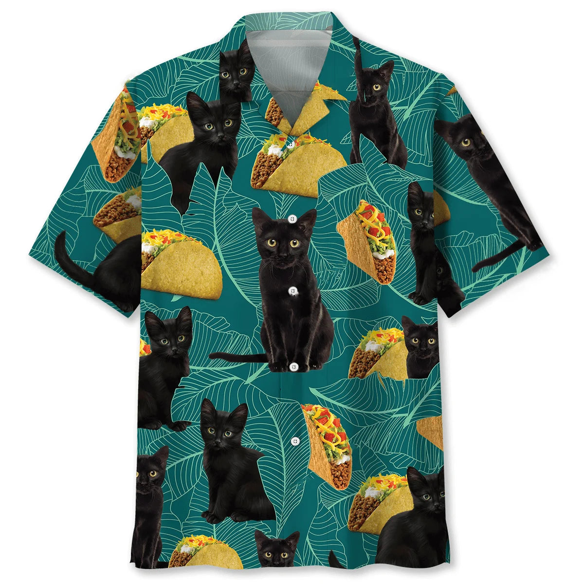 Black Cat Food Hawaiian Shirt