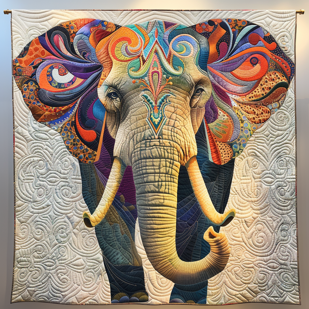 Elephant Parade Quilted Blanket - Throw (55" x 60")