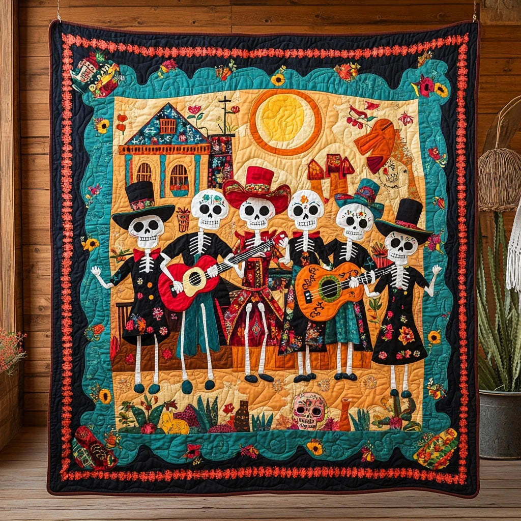 Bones And Ballads Quilt Blanket