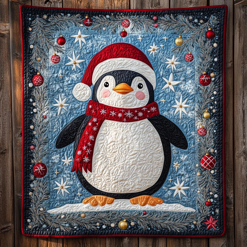Bright Penguin Quilt Blanket