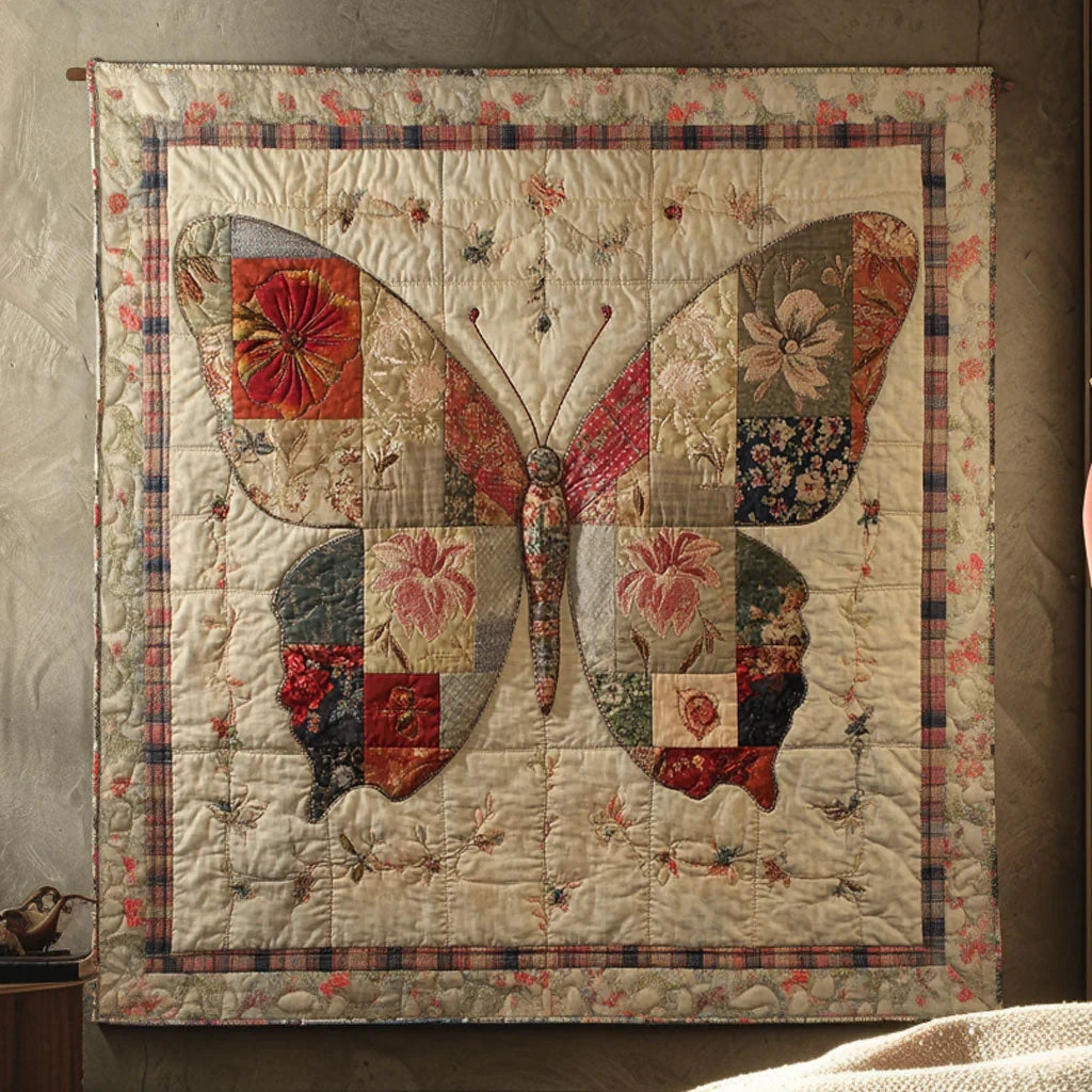 Butterfly Vintage Quilt Blanket