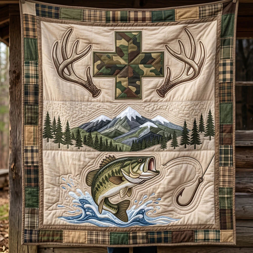 Camo Mountain Catch Quilt Blanket