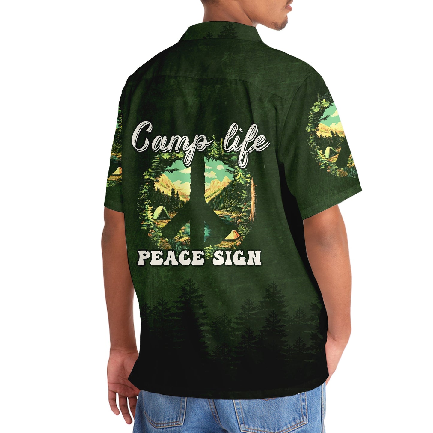 Camp Life Peace Sign Hawaiian Shirt