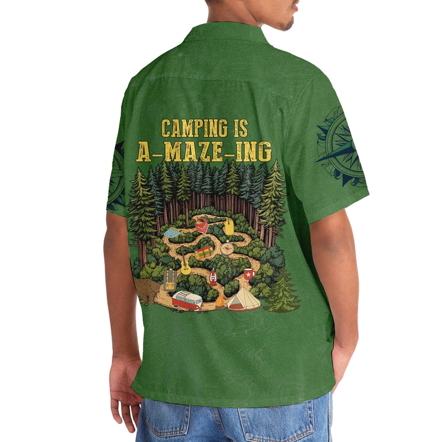 Camping is a Maze Ing Hawaiian Shirt - 3XL - hawaiian shirt