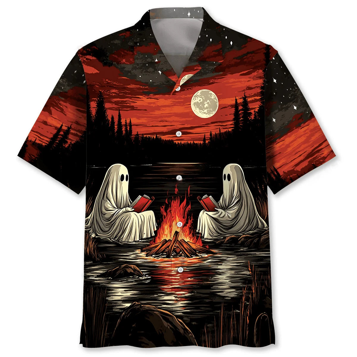 Camping with Ghost Hawaiian Shirt