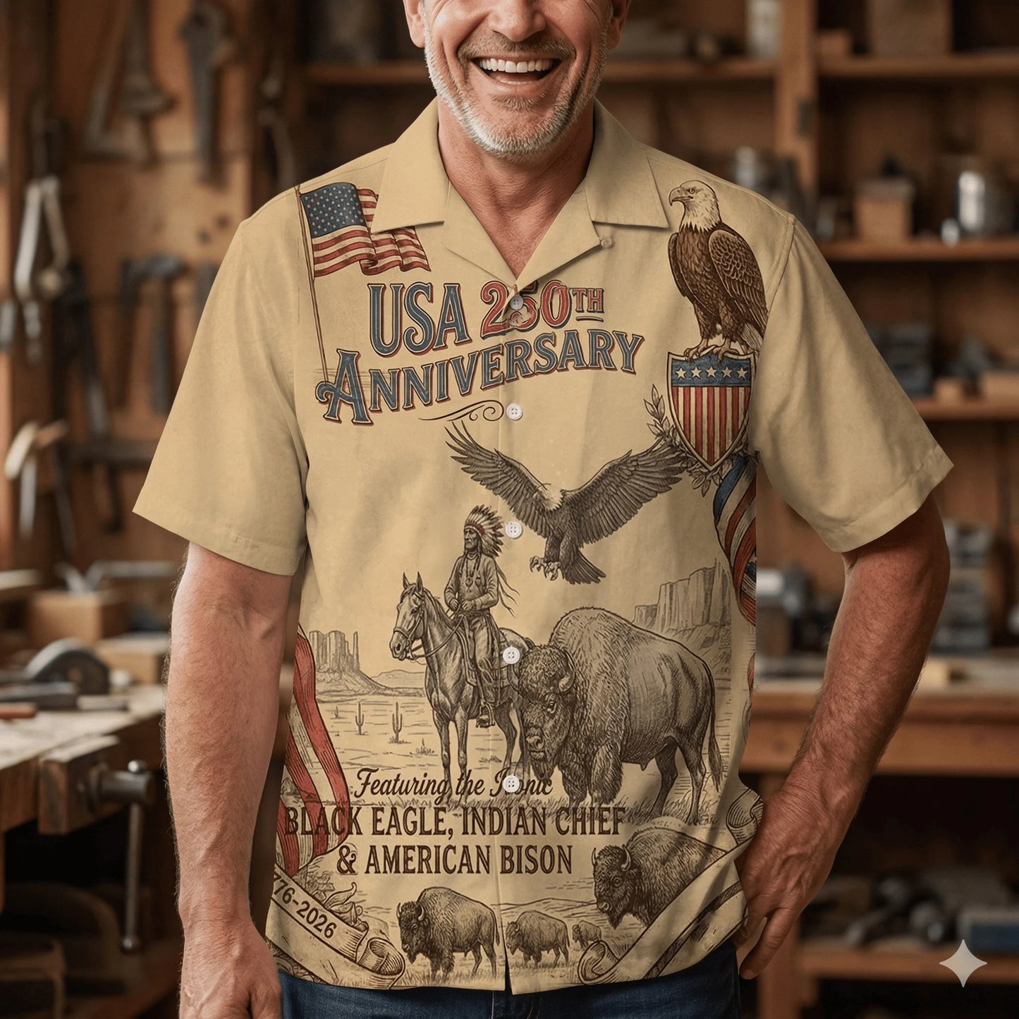 Celebrate America S 250th Anniversary Vintage Hawaiian Shirt