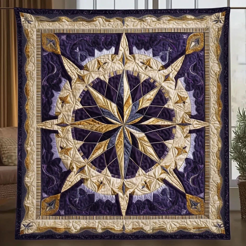 Celestial Mandala Star Quilt Blanket