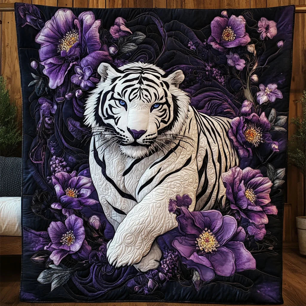 Charming Violet Tiger Quilt Blanket