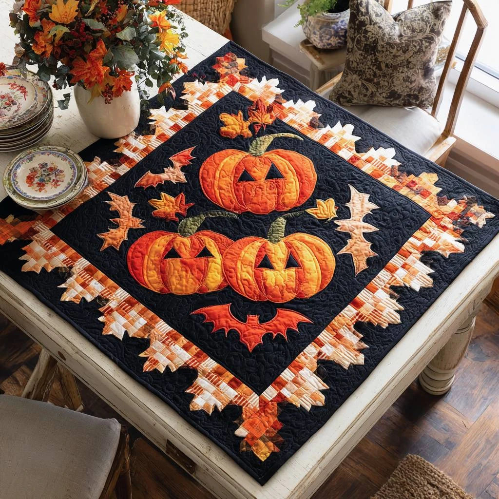 Cheeky Pumpkin Pals Quilted Table Topper