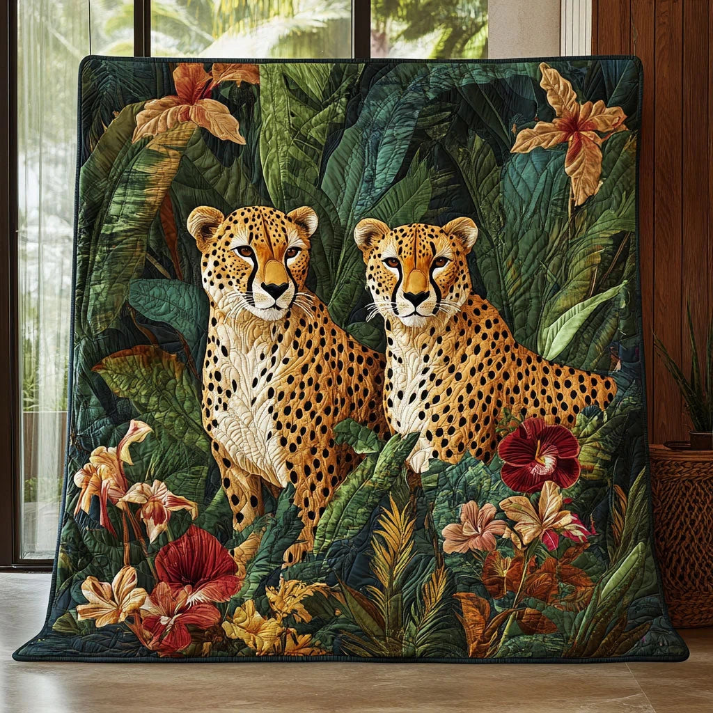 Cheetah Couple Quilt Blanket