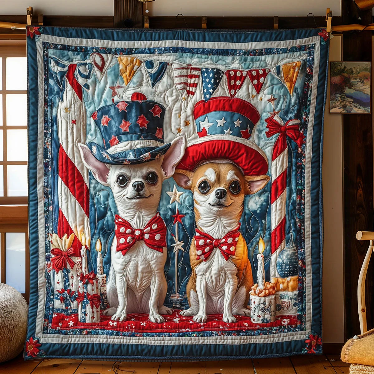Chihuahua Party Quilt Blanket