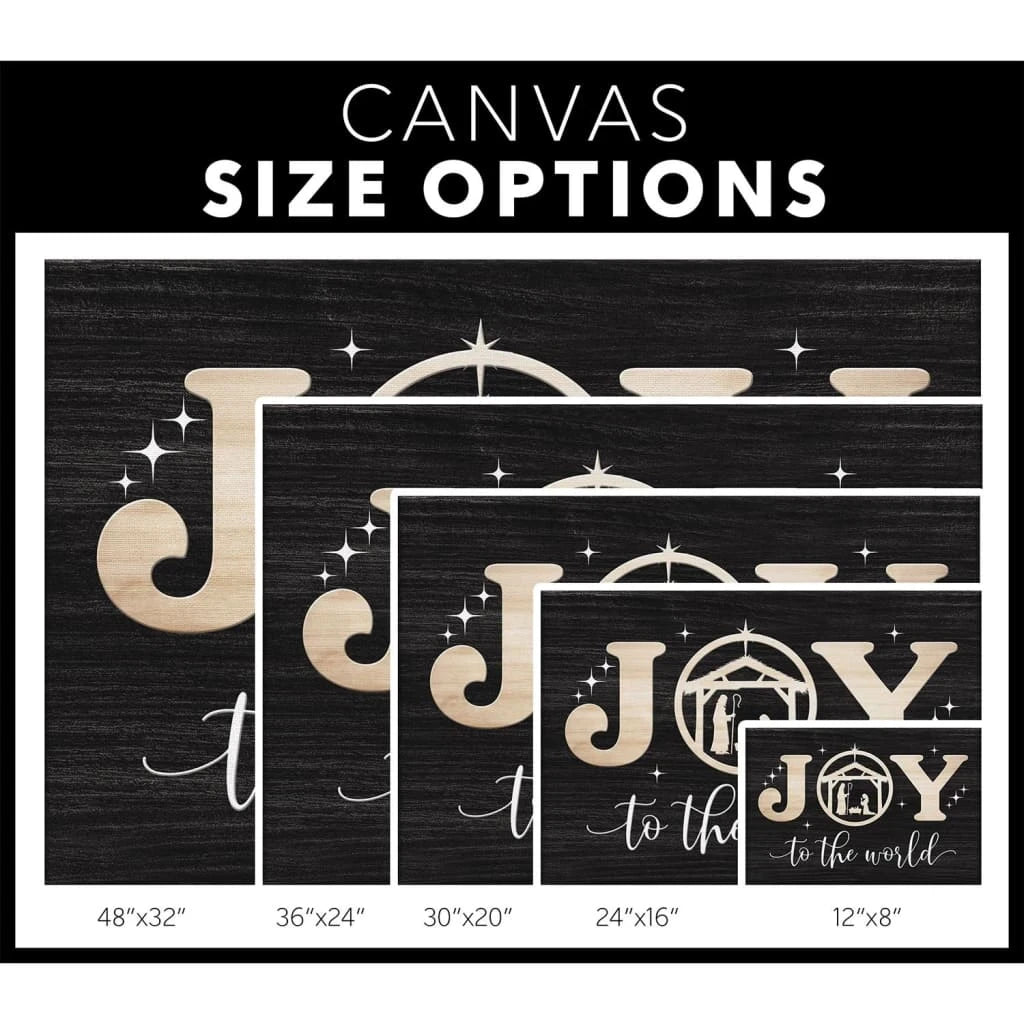 christian christmas wall decor joy to the world wall art canvas (Landscape) (view 4)