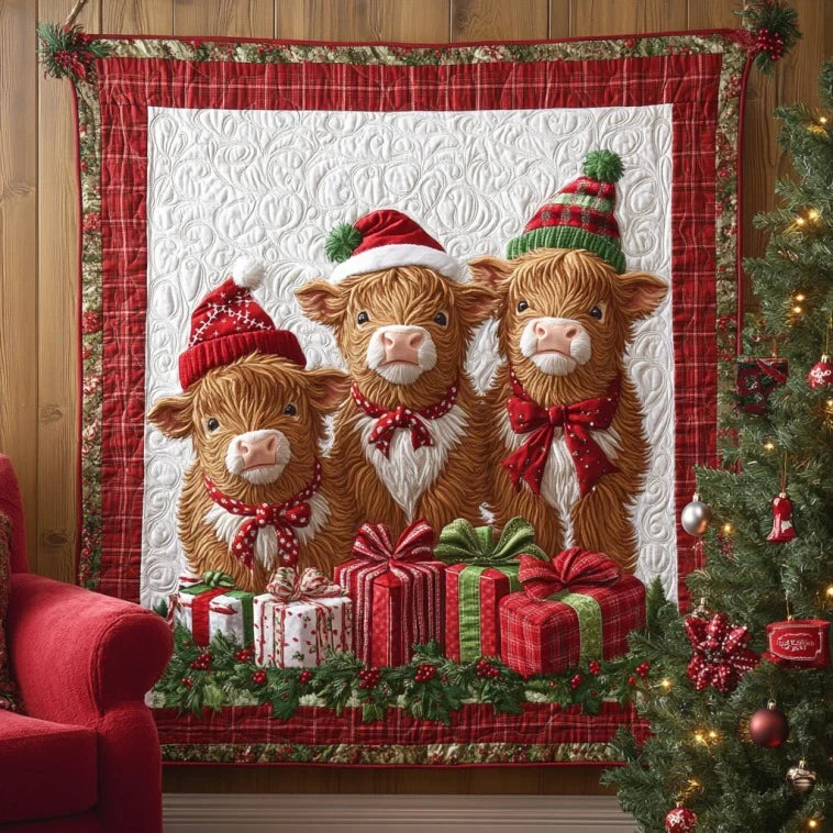 Christmas Cow Quilt Blanket