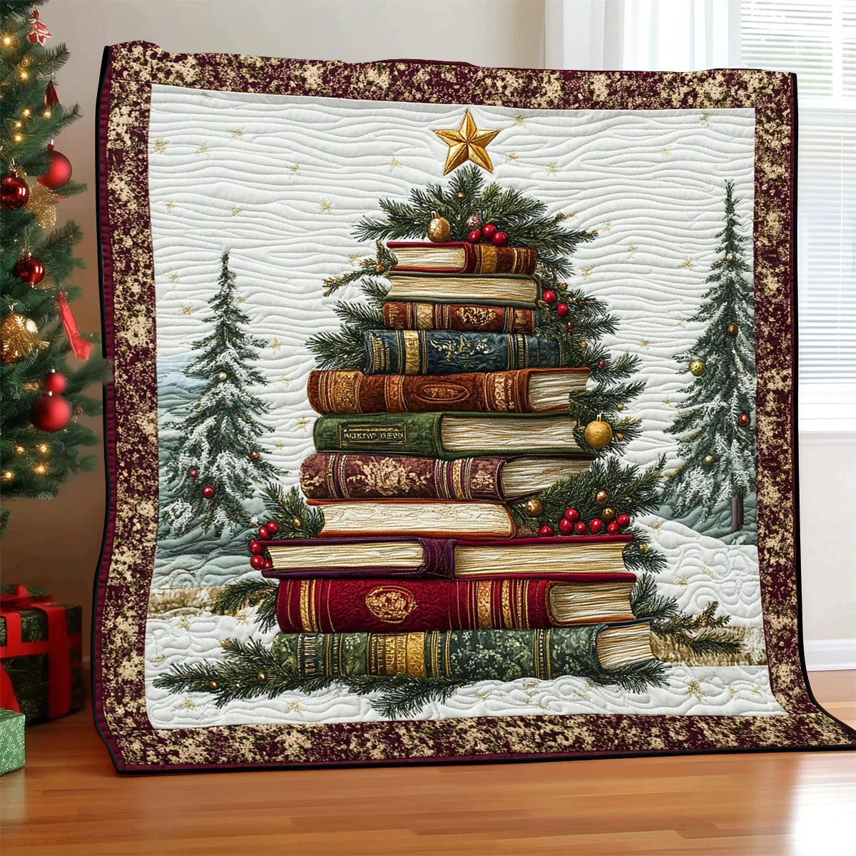 Christmas Tree Book Quilt Blanket