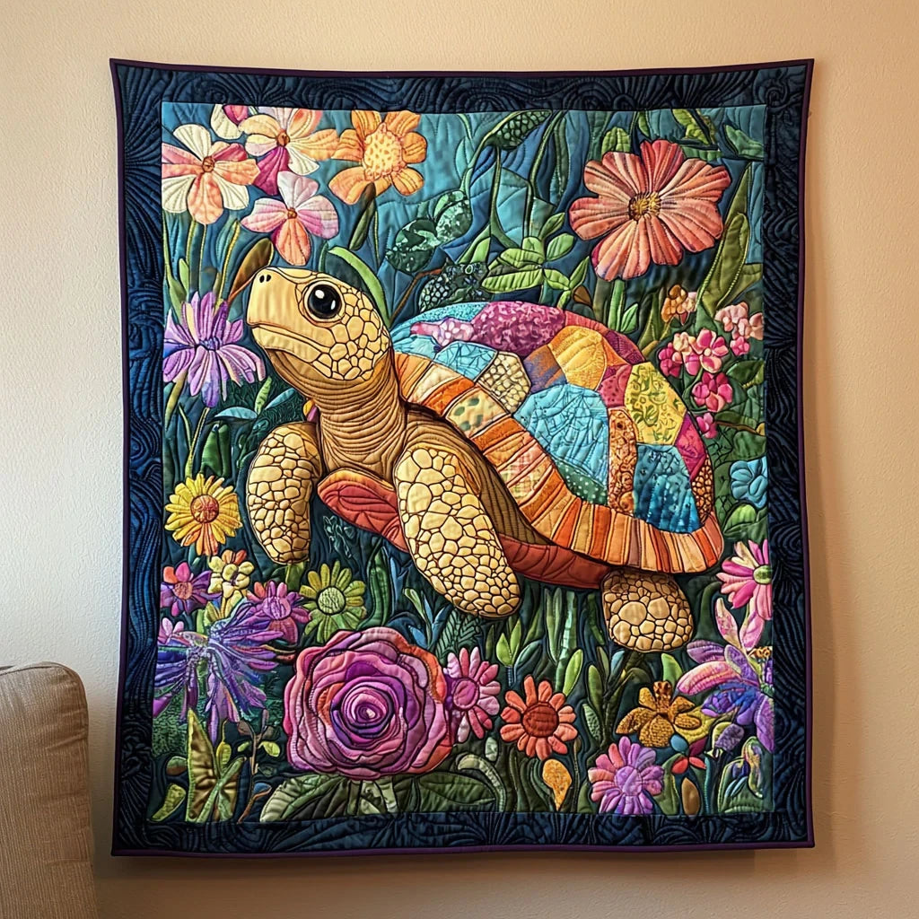 Colorful Turtoise Quilt Blanket