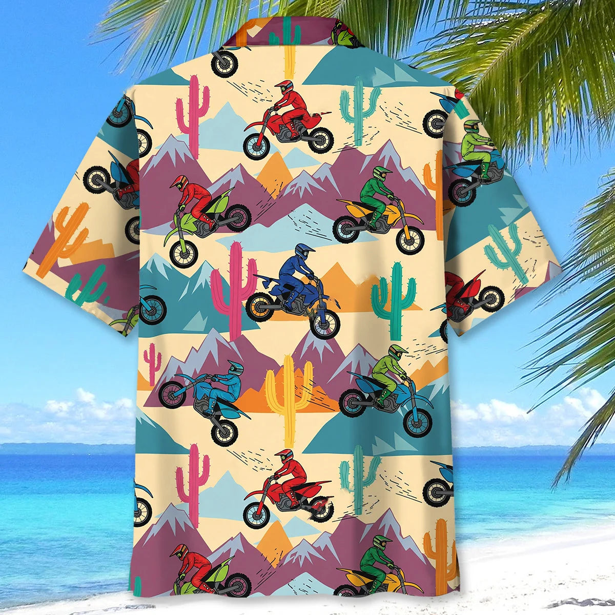 Colorful Dirt Bike Mountain Racing Hawaiian Shirt