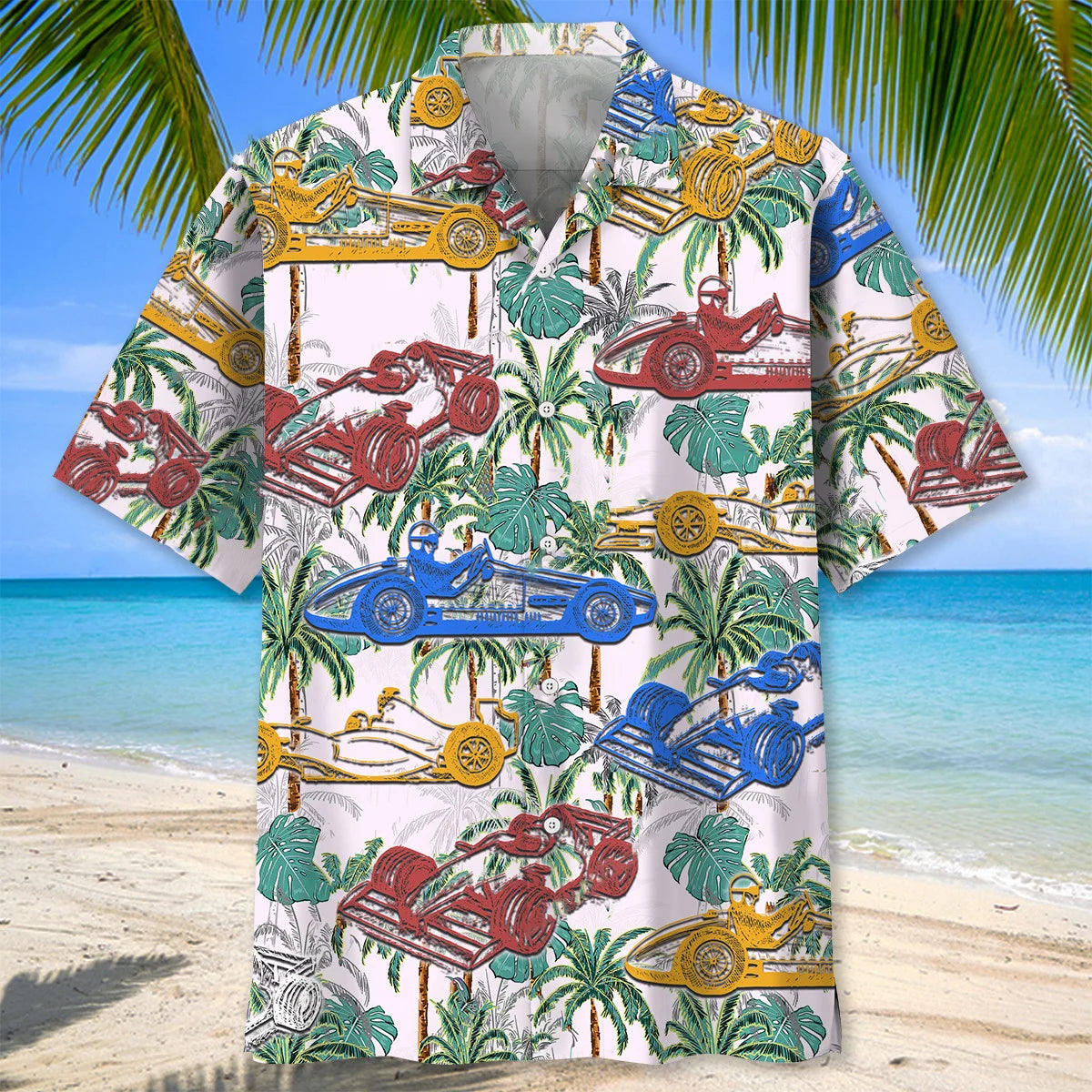 Colorful F1 Racing Hawaiian Shirt