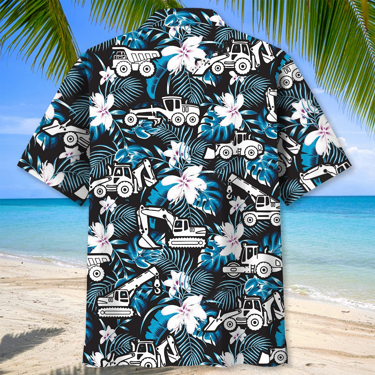 Construction Dad Vehicles Funny Hawaiian Shirt