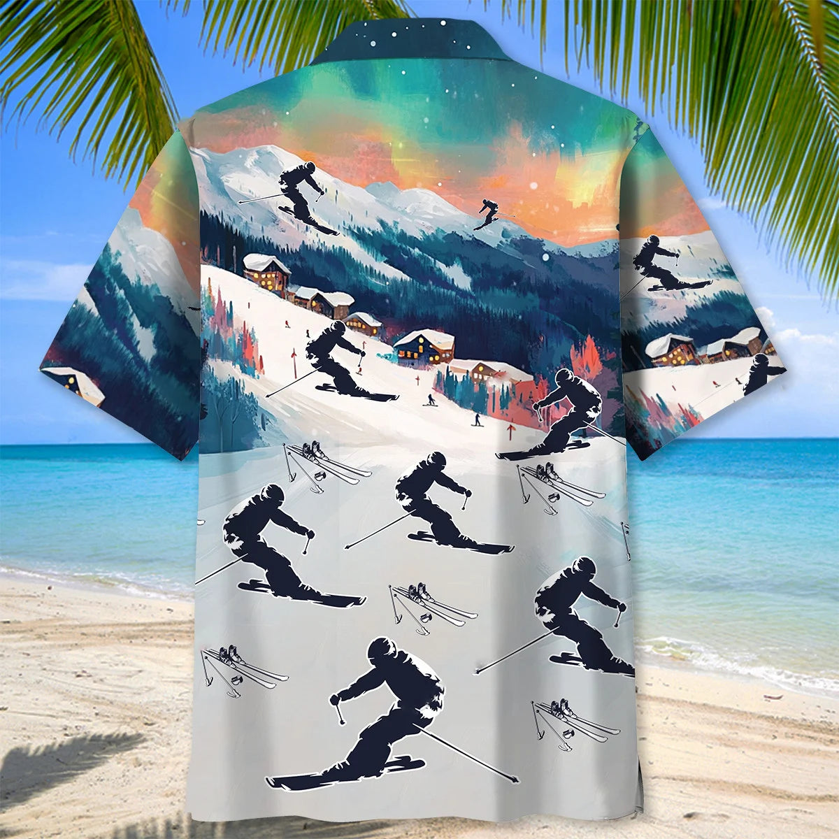 Cool Skiing Hawaiian Shirt