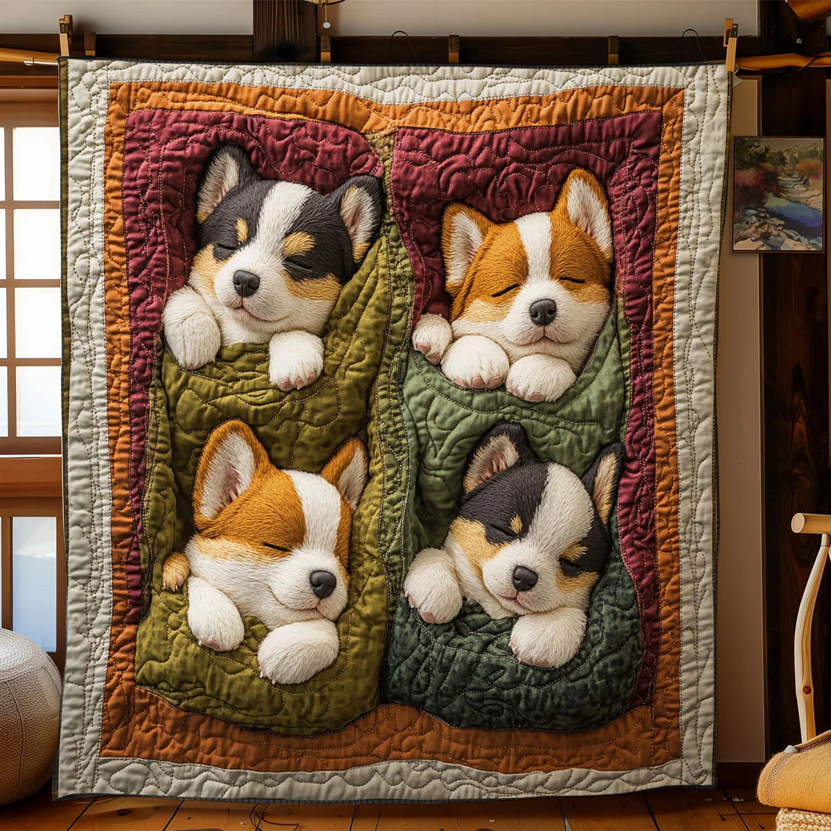 Corgi Bliss Quilt Blanket