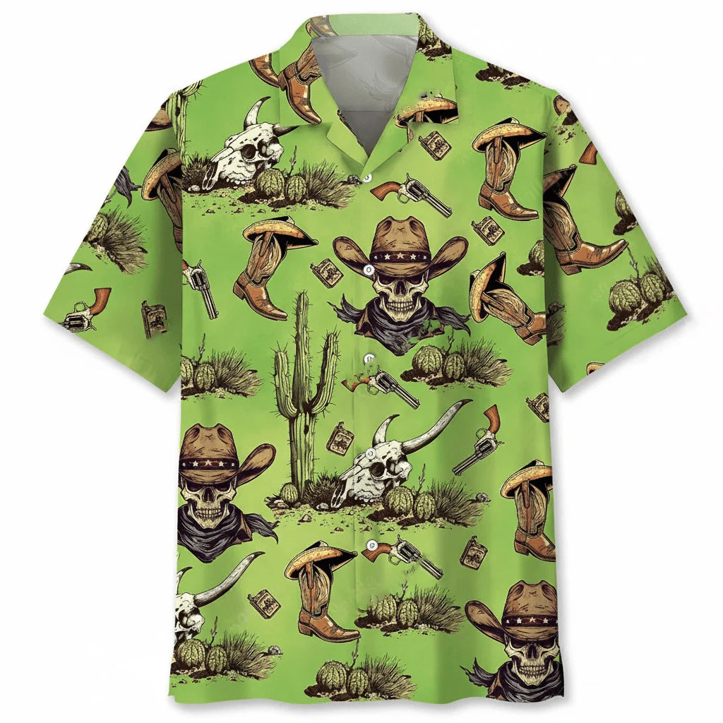 Cowboy Skull Cactus Hawaiian Shirt