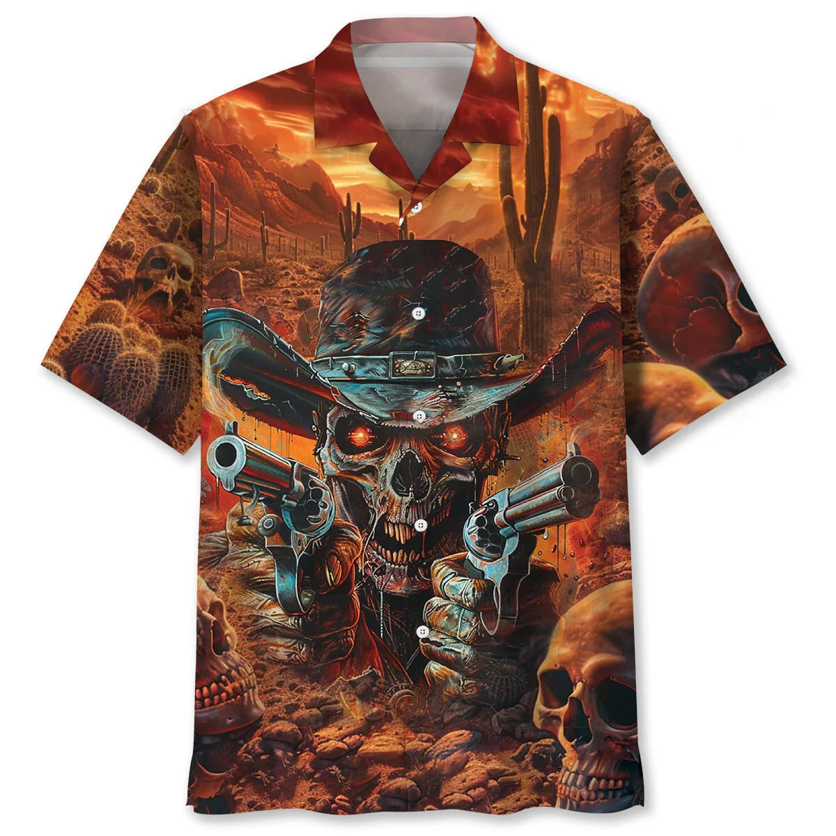 Cowboy Skull Chefiff Hawaiian Shirt