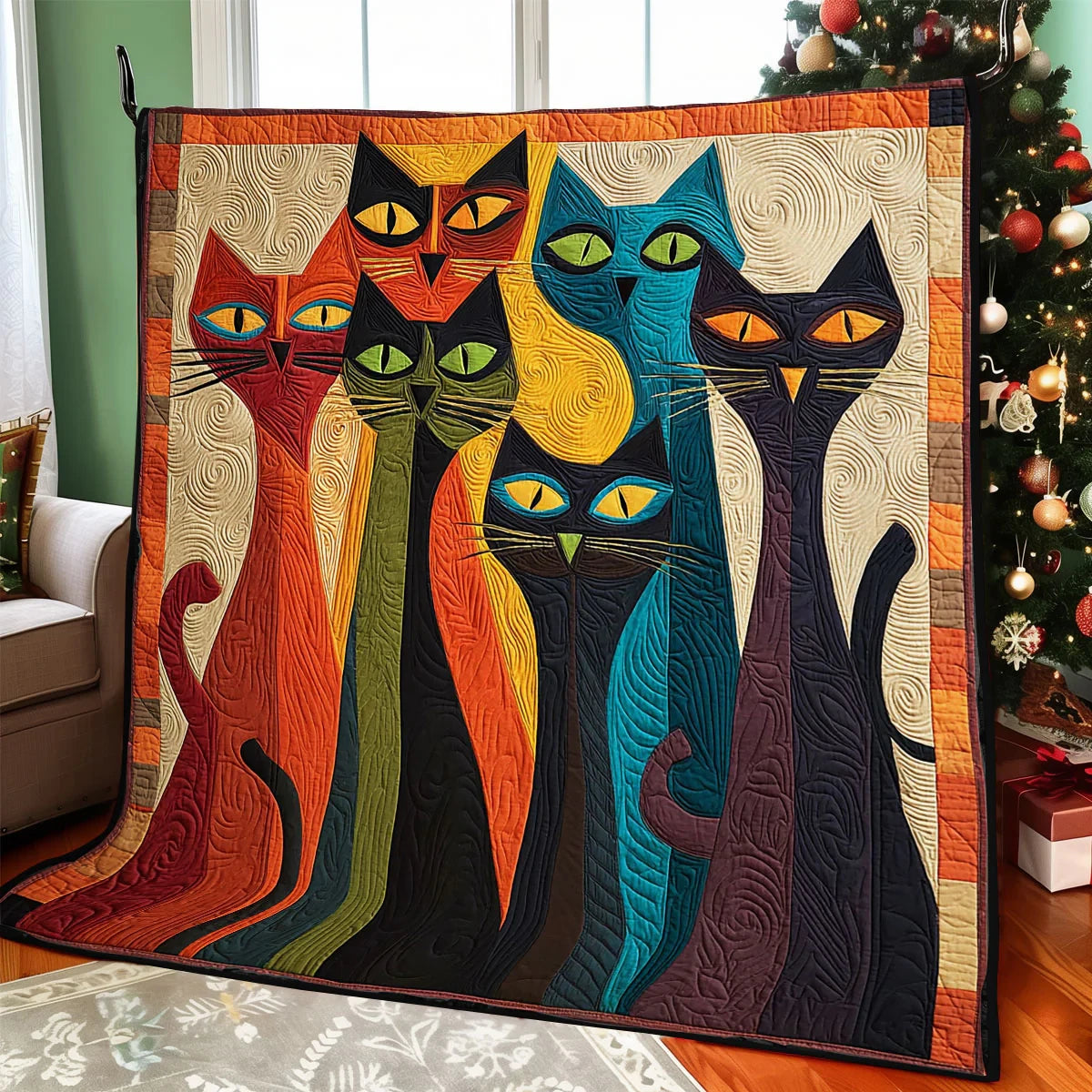 Cozy Whiskers Quilt Blanket