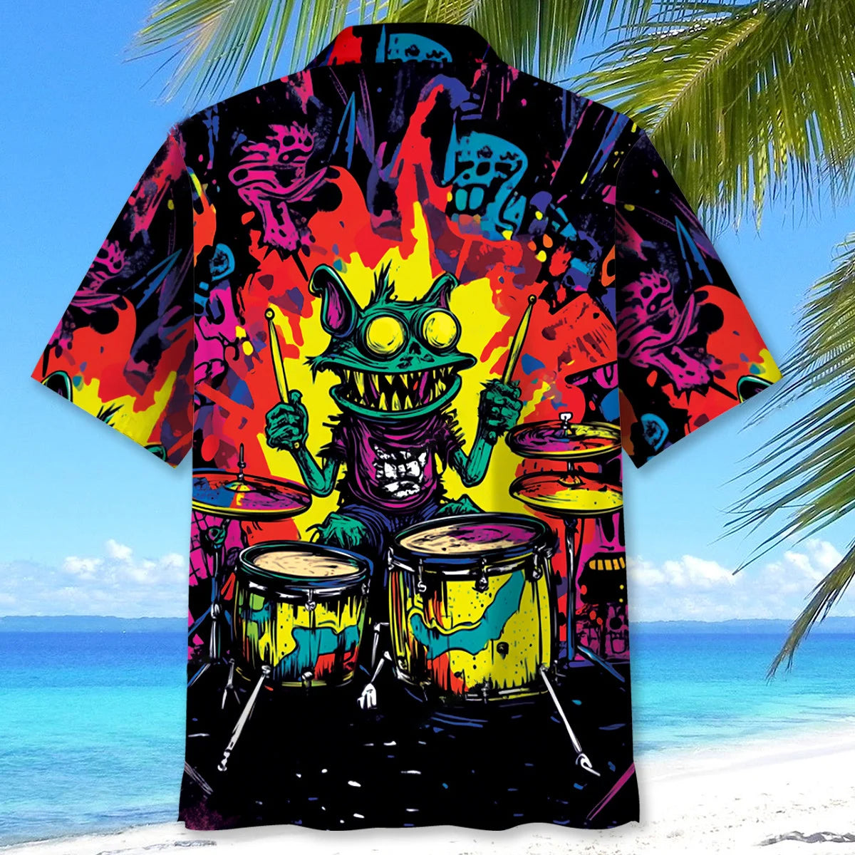Crazy Drum Monster Hawaiian Shirt