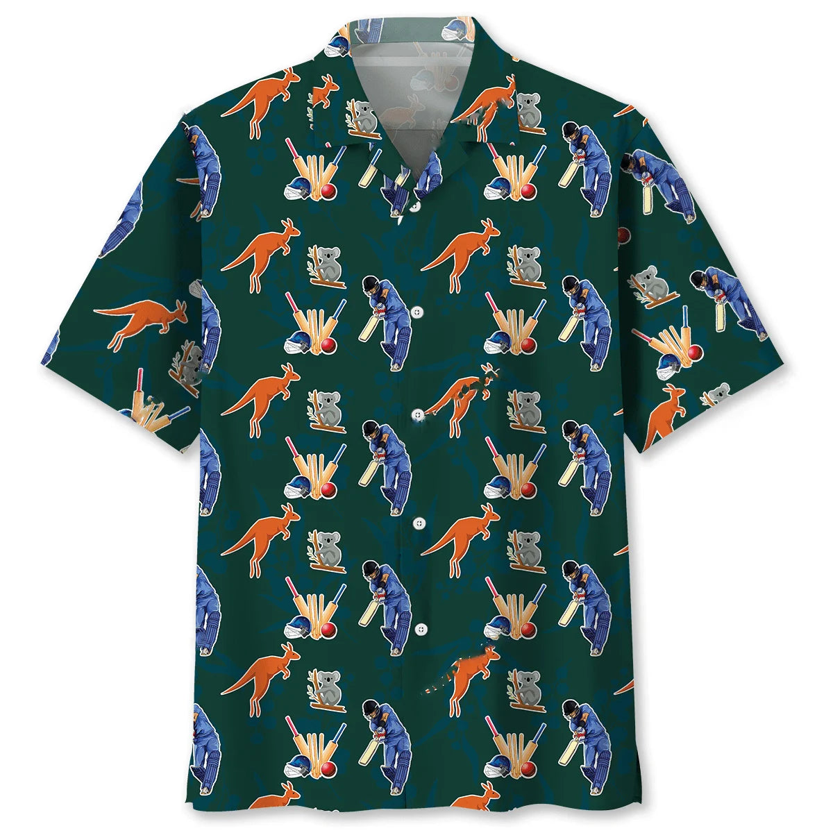 Cricket Blue Hawaiian Shirt