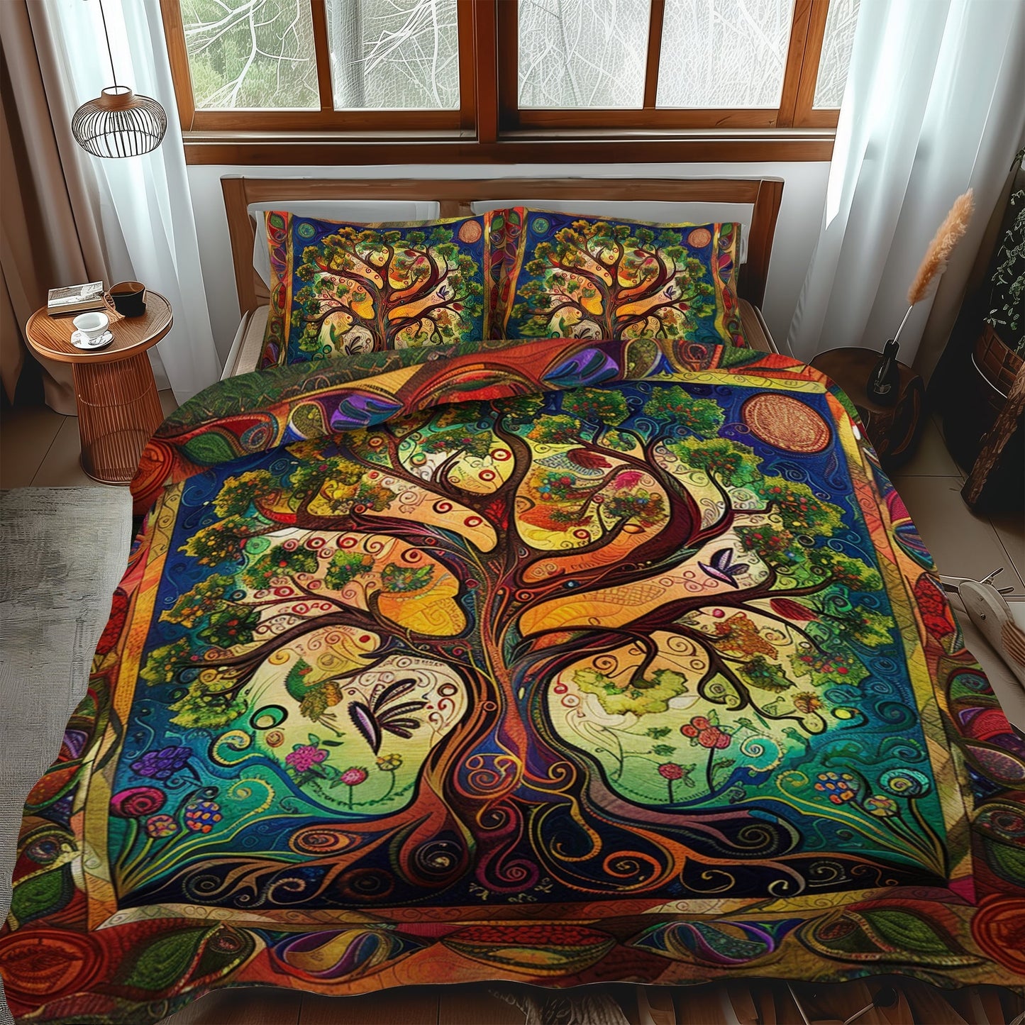 Artisan Celtic Tree of Life 3-Piece Quilted Bedding Set - Single (59" x 70")