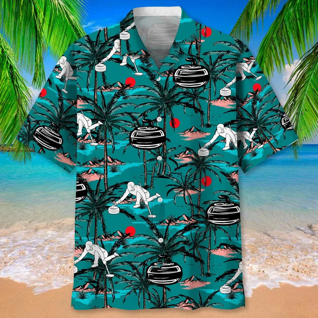 Curling Vintage Hawaiian Shirt
