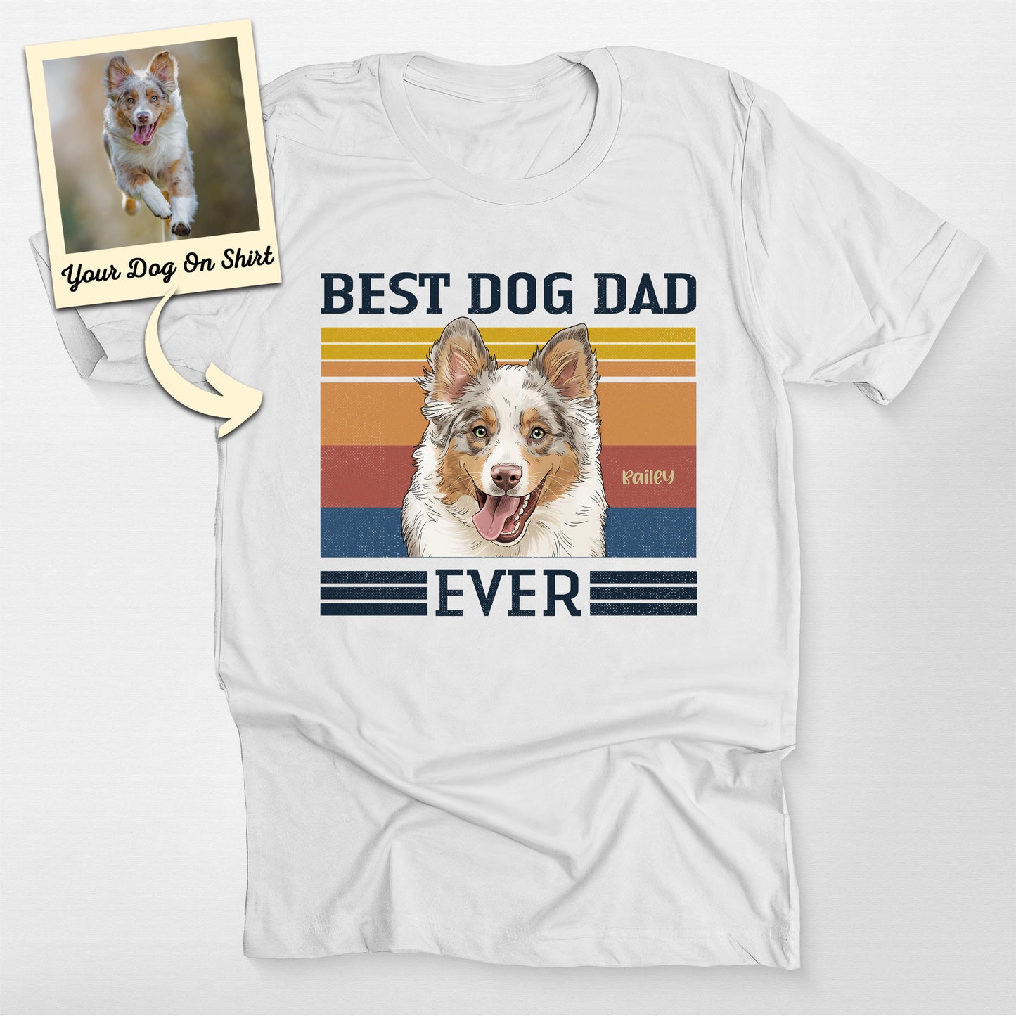 Custom Australian Shepherd Shirt Best Dog Dad Colo, custom pet portrait gift for pet lovers (view 5)