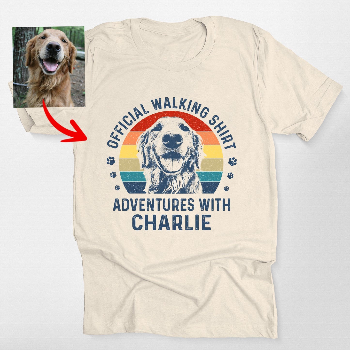Custom Dog Walking Shirt Personalized Adventure Te, custom pet portrait gift for pet lovers (view 5)