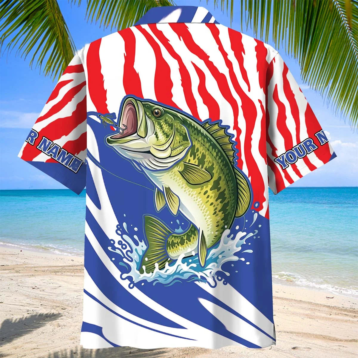 Custom Name Bass Fishing Team Hawaiian Shirt