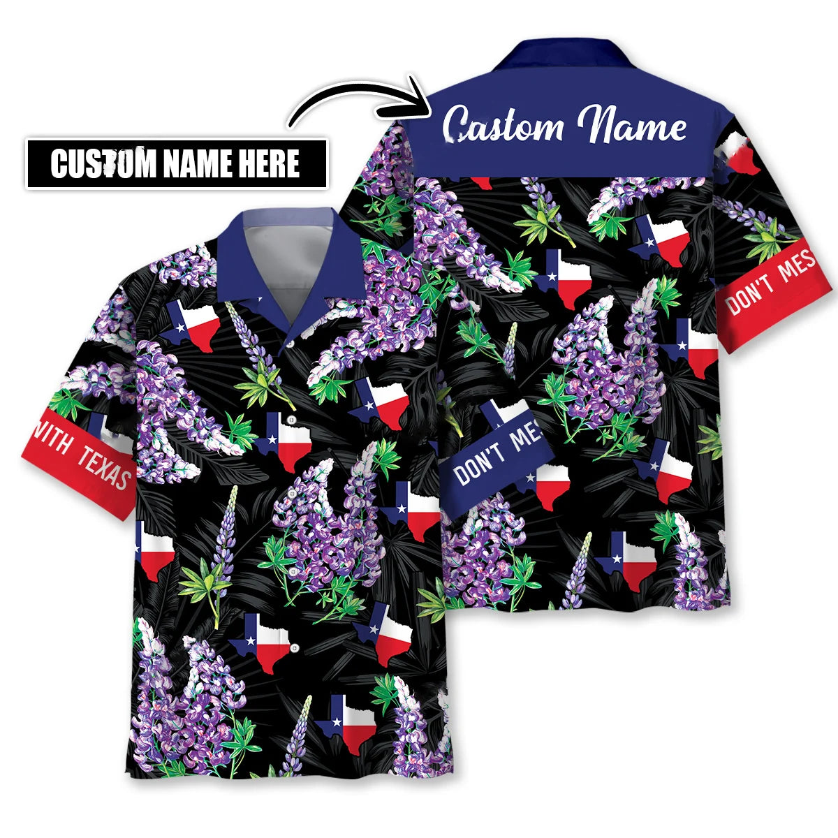 Custom Name Don T Mess with Texas Hawaiian Shirt
