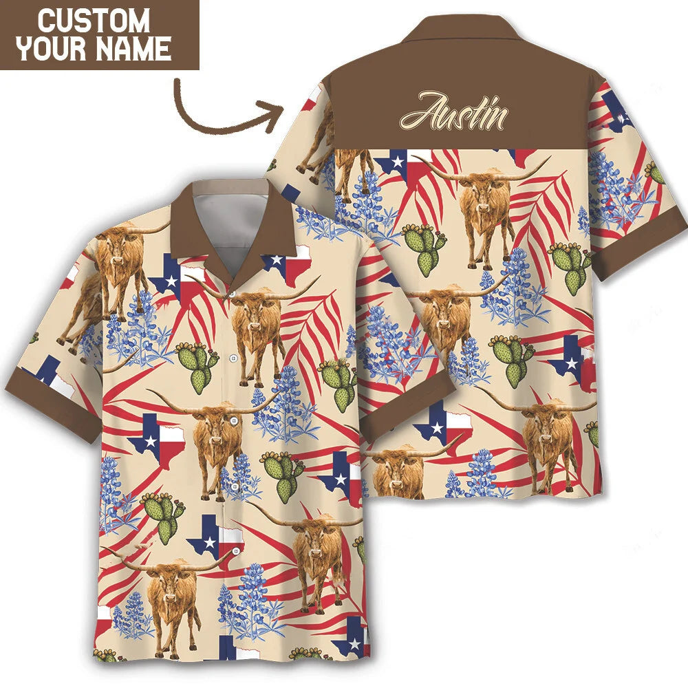 Custom Name Texas Hawaiian Shirt