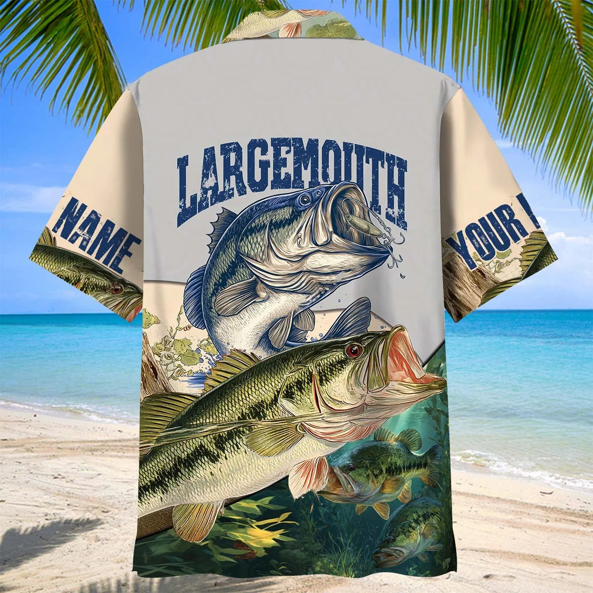 Custom Name Vintage Legend Bass Fishing Team Jersey Hawaiian Shirt