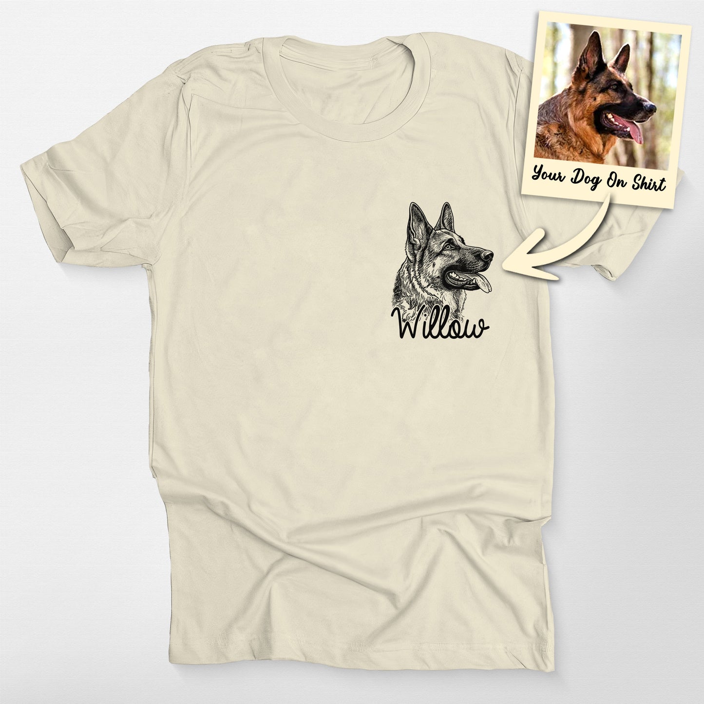 Customized German Shepherd Shirt Sketch Dog Portra, custom pet portrait gift for pet lovers (view 5)